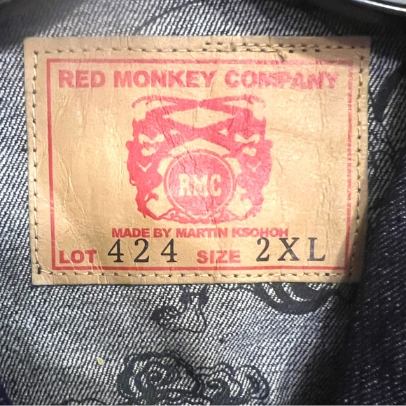 RMC Martin Ksohoh Fujin and Raijin Embroidered Indigo Raw Selvedge Denim Jacket - Picture 5 of 13